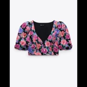 Floral Print Crop Top